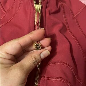 lululemon athletica Women's Deep Rose define  Jacket with Gold Hardware